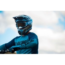 Marque Casque Intégral Fly® Formula Carbon Axon Noir/Bleu/Jaune – Image 5