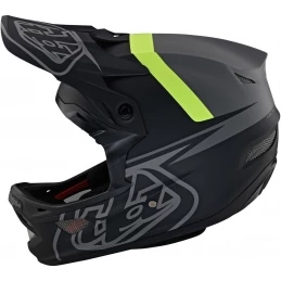 Marque Casque Intégral Troy Lee Design® D3 Fiberlite Slant - Gris/Jaune