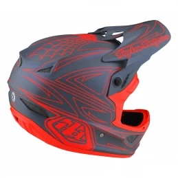 Marque Casque Intégral Troy Lee Design® D3 Fiberlite Spidertripe - Gris/Rouge – Image 2