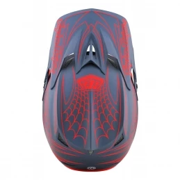 Marque Casque Intégral Troy Lee Design® D3 Fiberlite Spidertripe - Gris/Rouge – Image 4