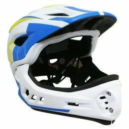 Marque Casque BMX/DH Kiddi Moto® IKON Jaune/Bleu/Blanc